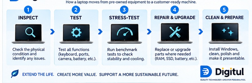 The refurbished laptop preparation journey