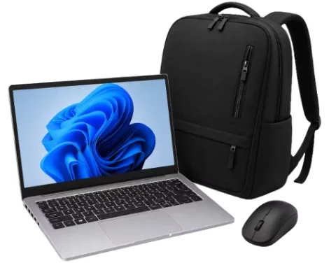 Refurbished laptop with laptop bag and wireless mouse