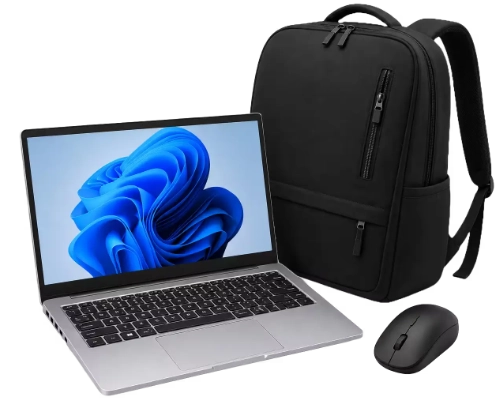Refurbished laptop with laptop bag and wireless mouse