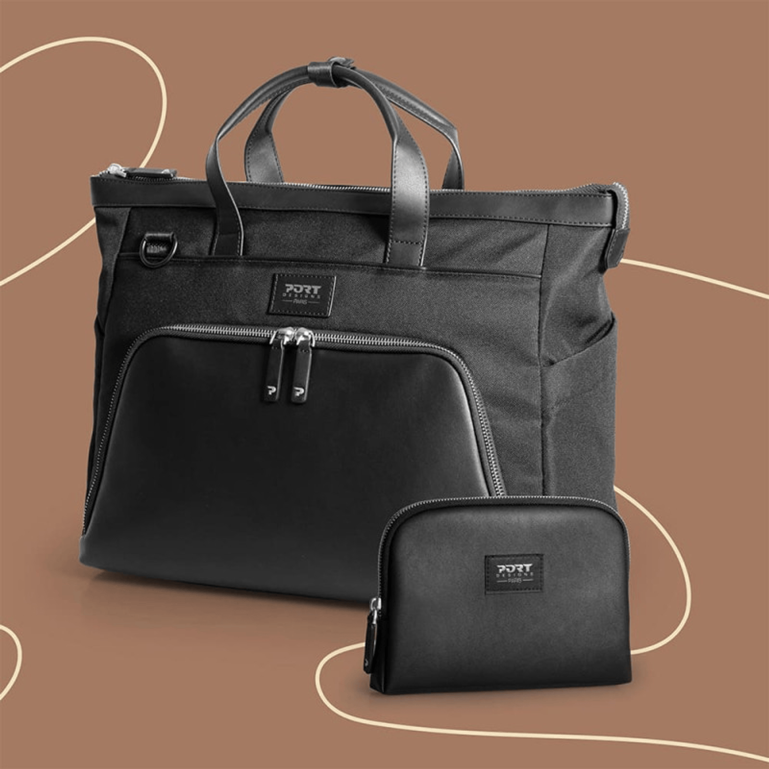 PORT MUSE SIGNATURE business 16" laptop handbag - clutch bag included
