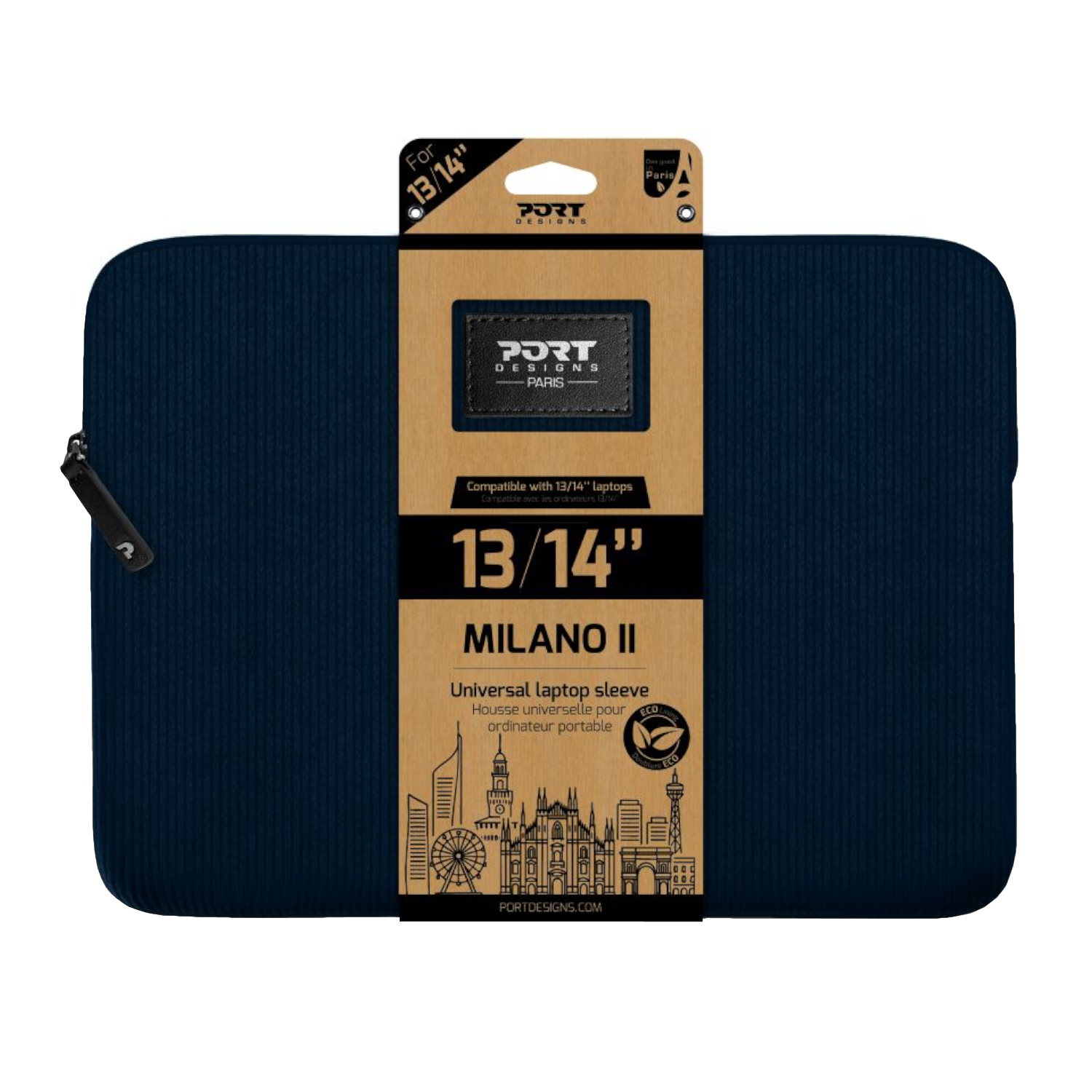 140721_Port-Designs-Milano-II-Eco-13-14-inch-Universal-Laptop-Sleeve-Navy-Blue_wr_01a.jpg Port Designs Milano II Eco 13/14" Universal Laptop Sleeve - Navy Blue