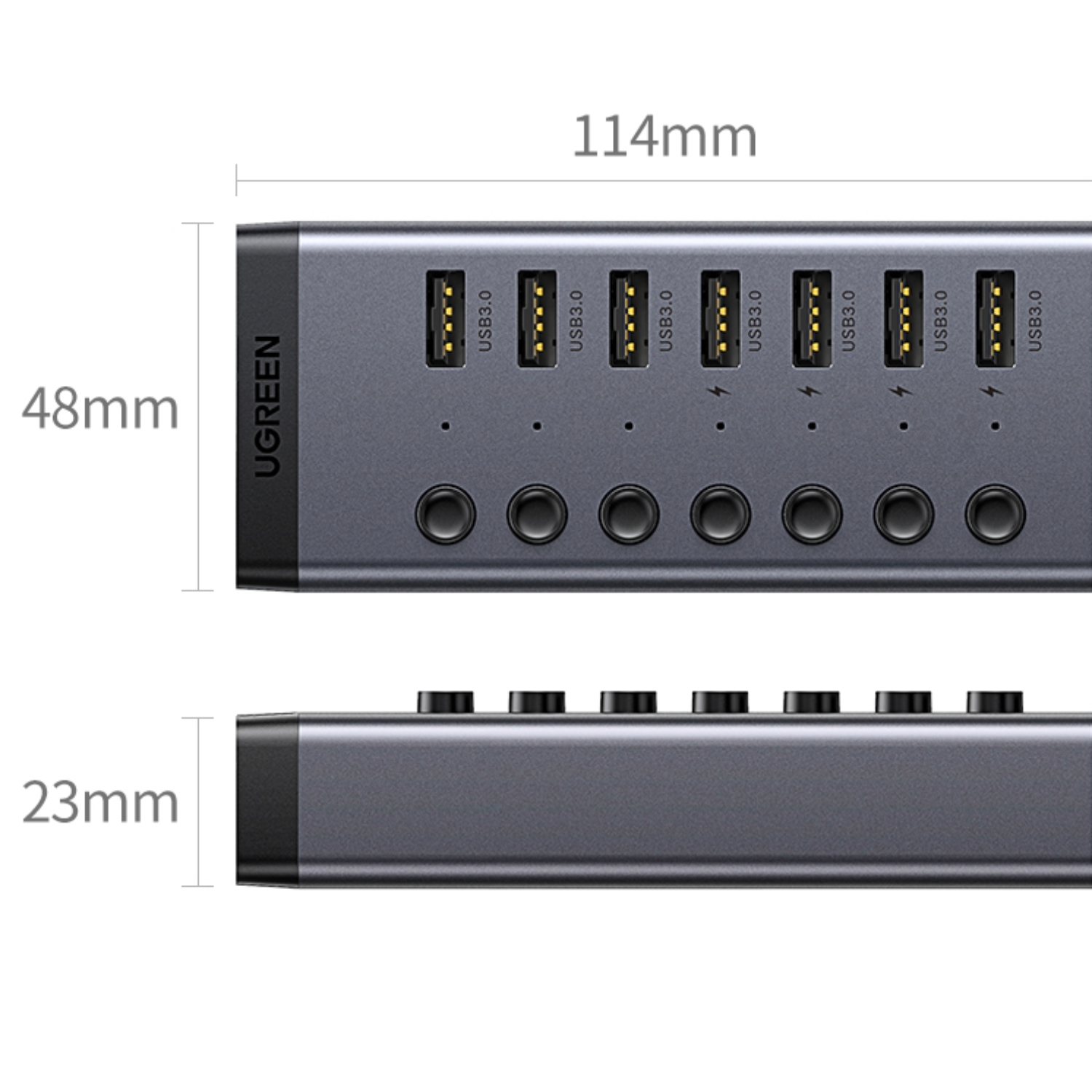 UGREEN 7 in 1 USB 3.0 Hub-Grey
