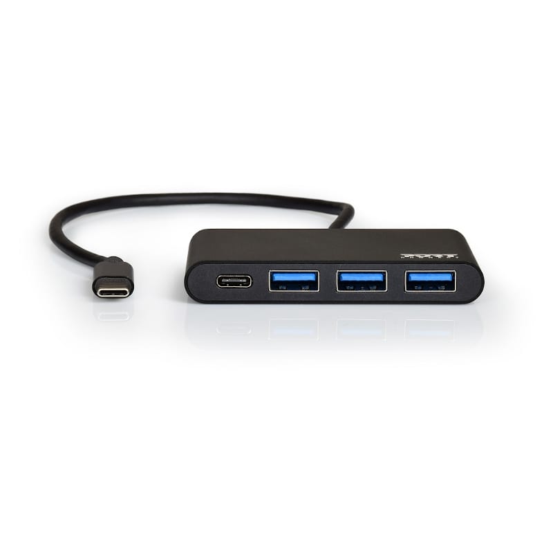 900122-DE_wr_02.jpg Port USB Type-C to 3 x USB3.0 and 1 x Type-C PD 30cm 4 Port Hub - Black
