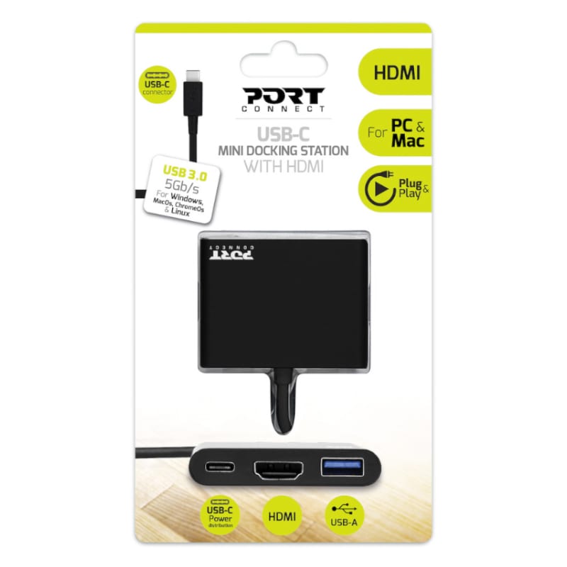 900140_wr_01.jpg Port USB Type-C to 1 x HDMI|1 x USB3.0|1 x Type-C 60W PD Dock - Black
