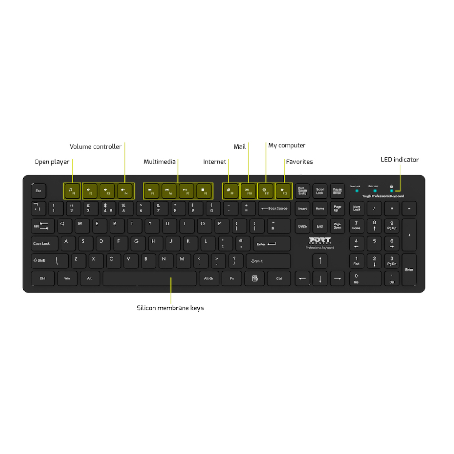 900752-US_Port-Connect-Office-Tough-USB-Keyboard_wr_06.jpg Port Connect Tough Office USB Keyboard - Black