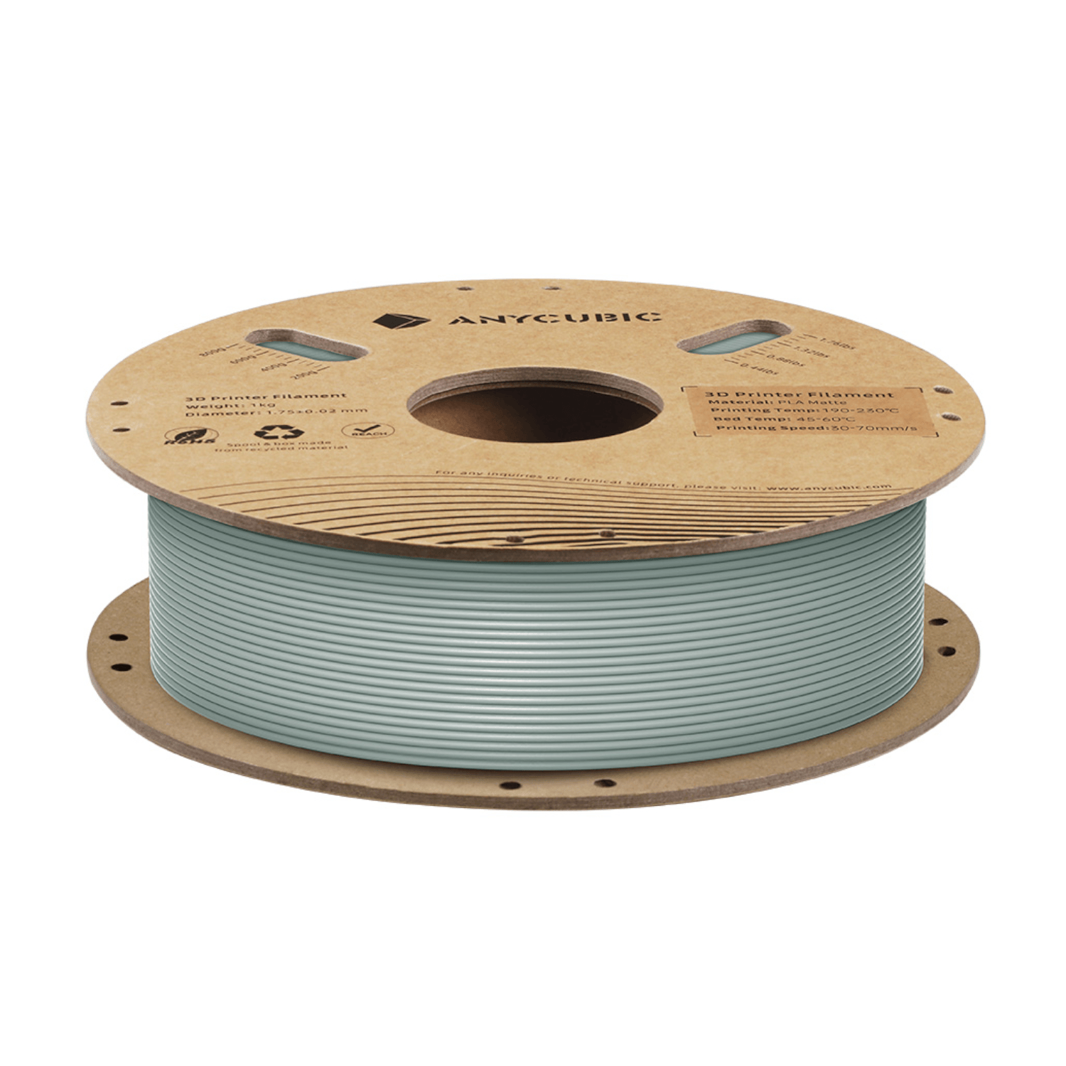 Anycubic PLA Matte Filament 1kg - Nardo Grey
