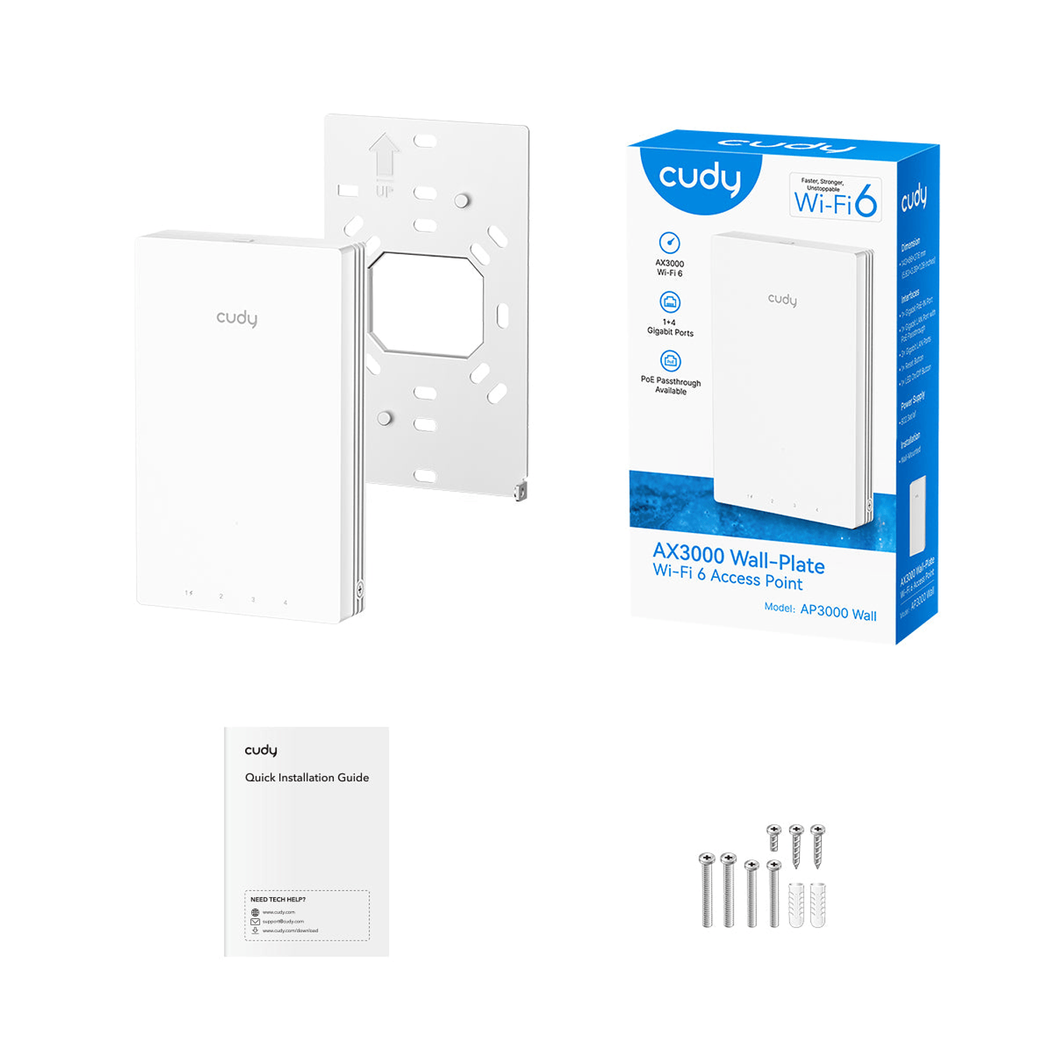Cudy AX3000 Dual-Band Wi-Fi 6 Wall-Plate Access Point