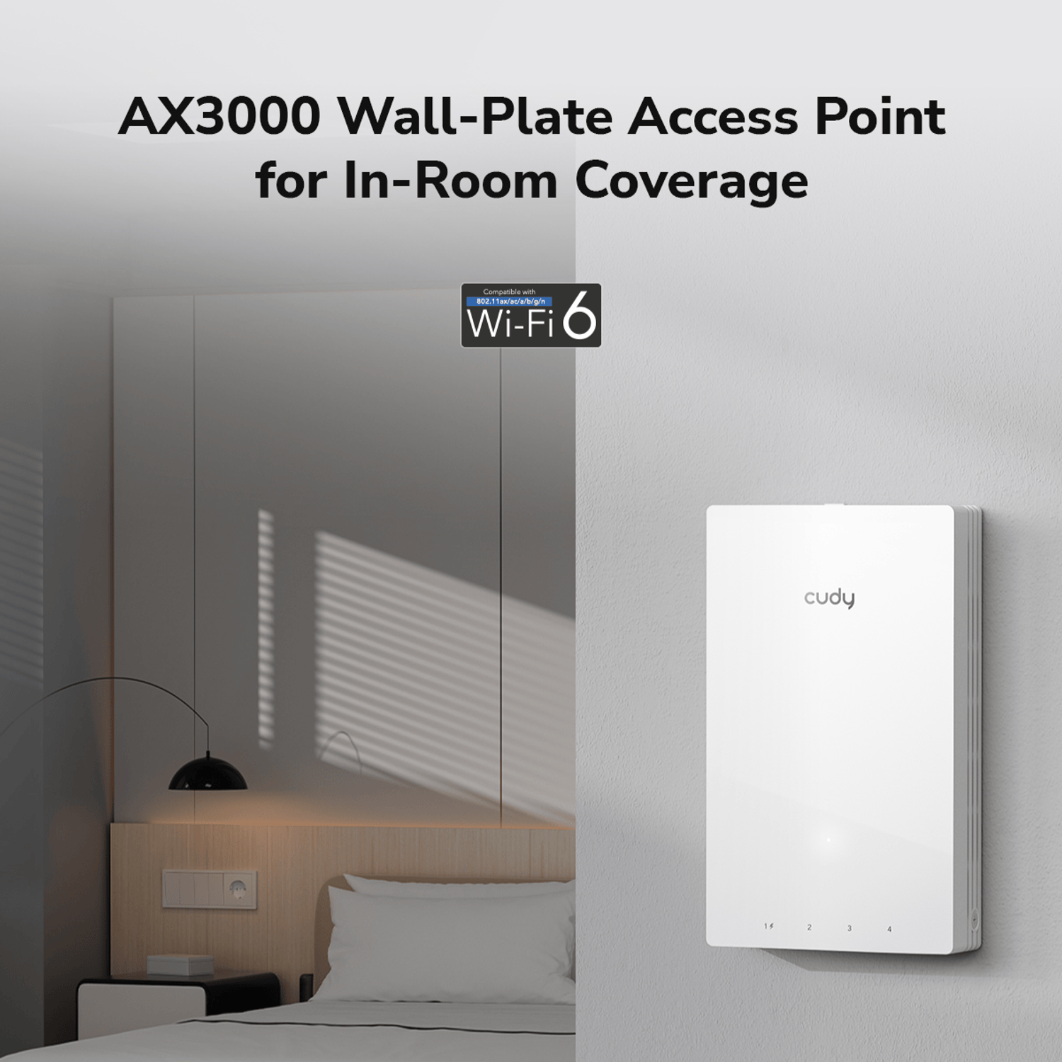 Cudy AX3000 Dual-Band Wi-Fi 6 Wall-Plate Access Point