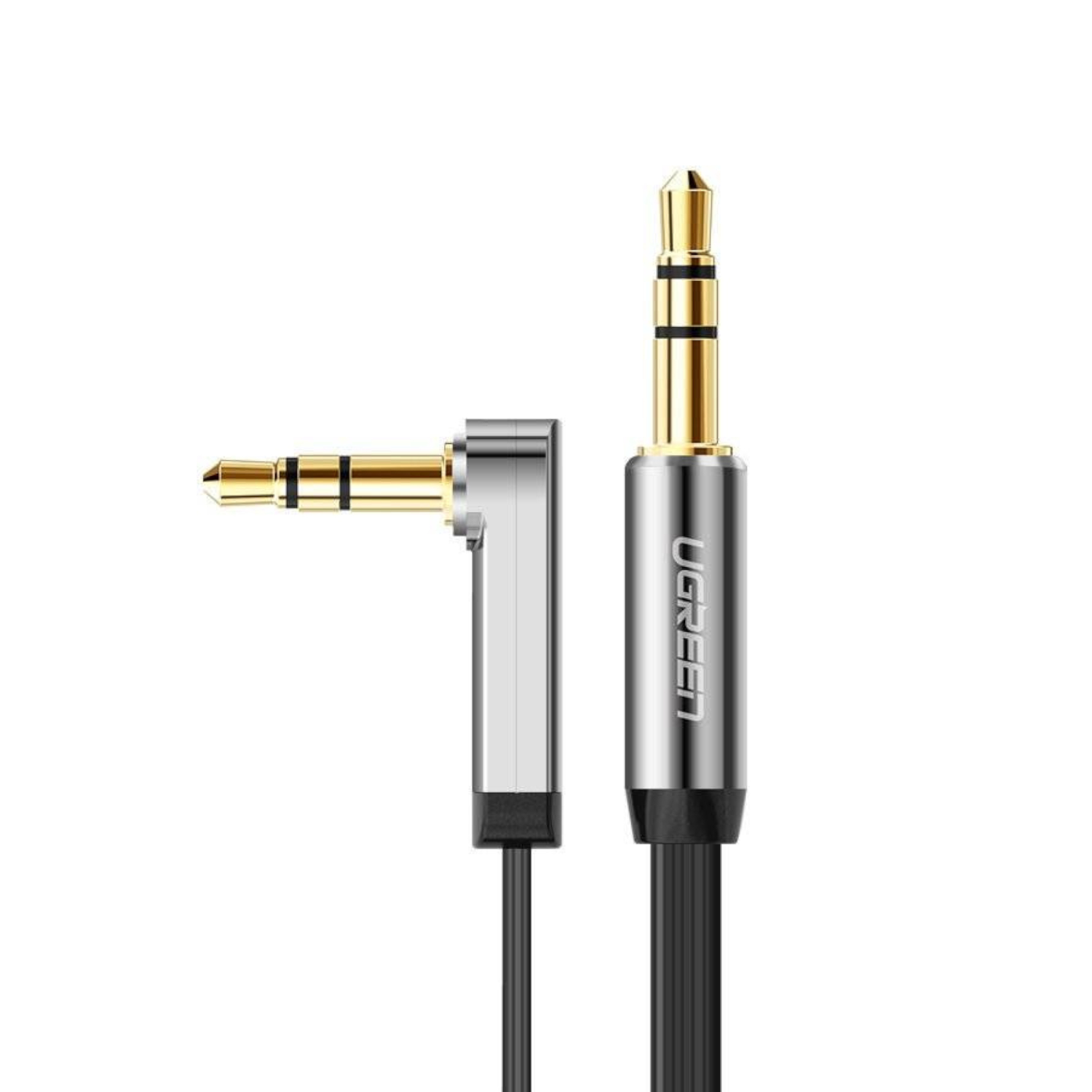 AV119-10598_UGREEN-AV119-Right-angled-3.5mm-Flat-Aux-Cable-1.5m_wr_02a.jpg UGREEN AV119 Right-angled 3.5mm Flat Aux Cable 1.5m - Black/Silver