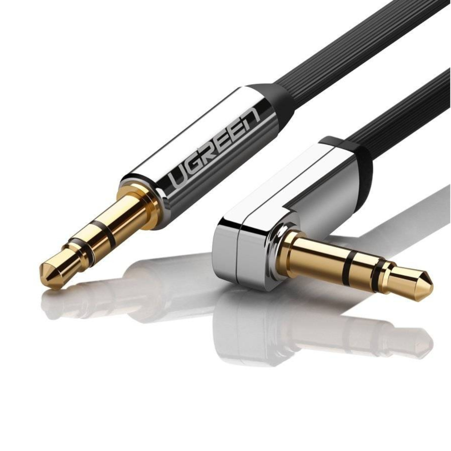 AV119-10598_UGREEN-AV119-Right-angled-3.5mm-Flat-Aux-Cable-1.5m_wr_03a.jpg UGREEN AV119 Right-angled 3.5mm Flat Aux Cable 1.5m - Black/Silver