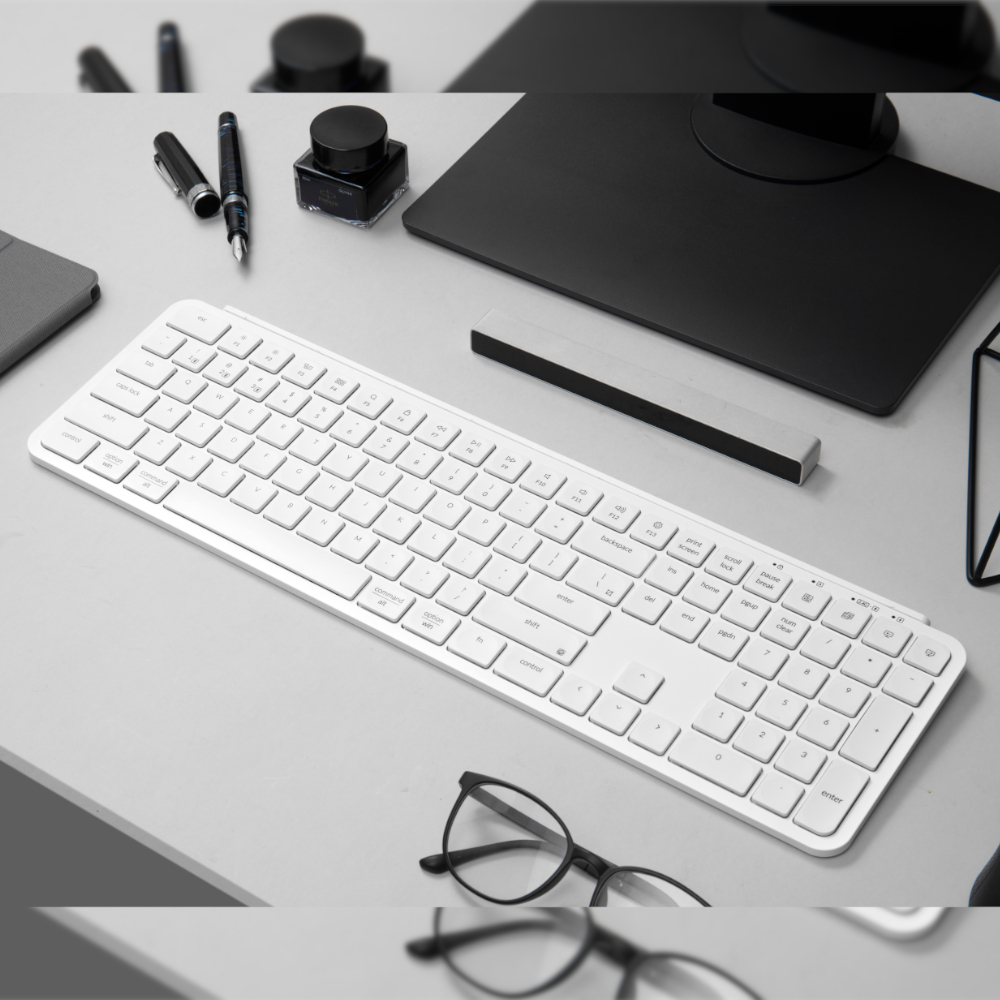 B6P-K8_wr_04a.jpg Keychron B6 Pro Ultra-Slim 100% Wireless Keyboard – Ivory White