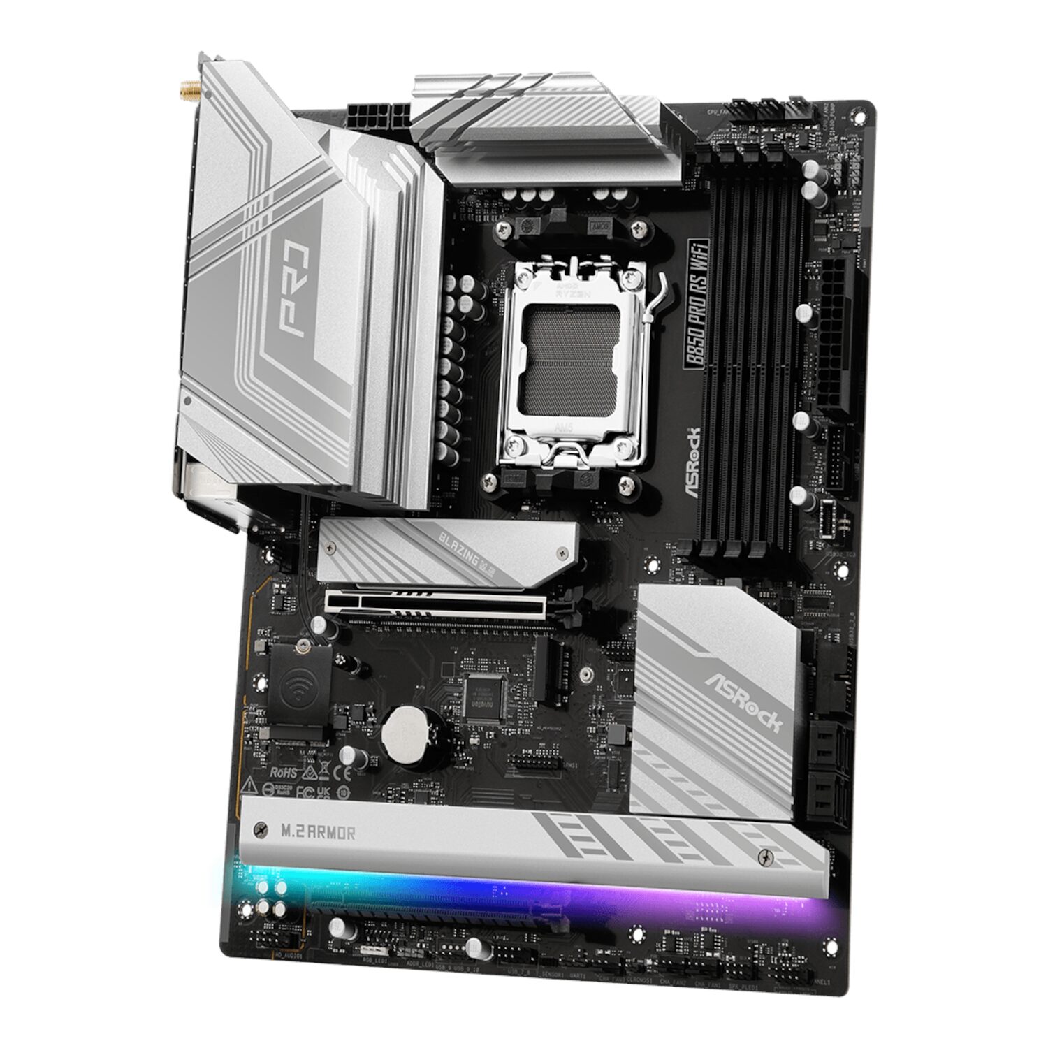 ASRock B850 Pro RS Wi-Fi ATX Motherboard (AMD AM5, DDR5, PCIe 5.0)
