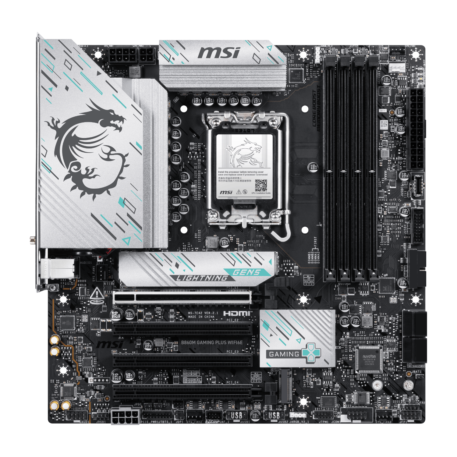 MSI B860M GAMING PLUS WIFI6E LGA1851 M-ATX Gaming Motherboard