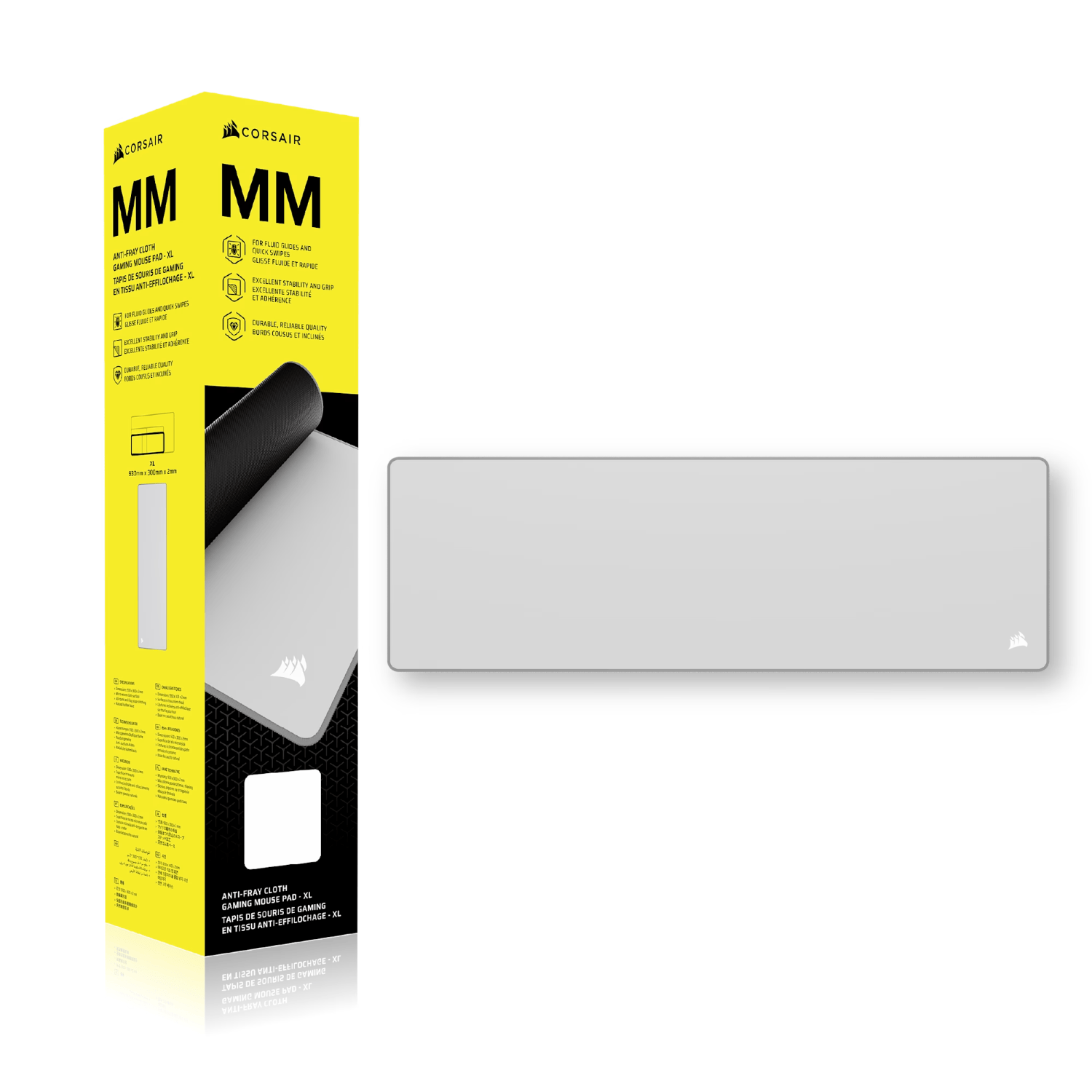 CH-941D045-WW_Corsair_MM_Anti-fray_Cloth_Gaming_Mouse__wr_06.png Corsair MM Anti-fray Cloth Gaming Mouse Pad XL - Gray