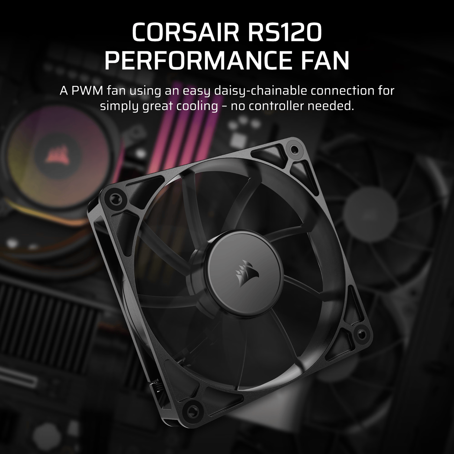 Corsair RS120 120mm PWM Fan - Black