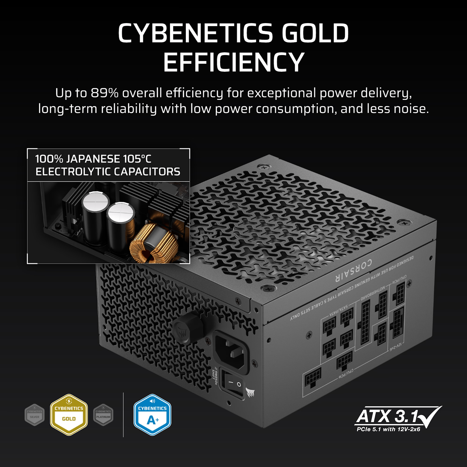 Corsair RM850x SHIFT 80 PLUS Gold Fully Modular ATX Power Supply