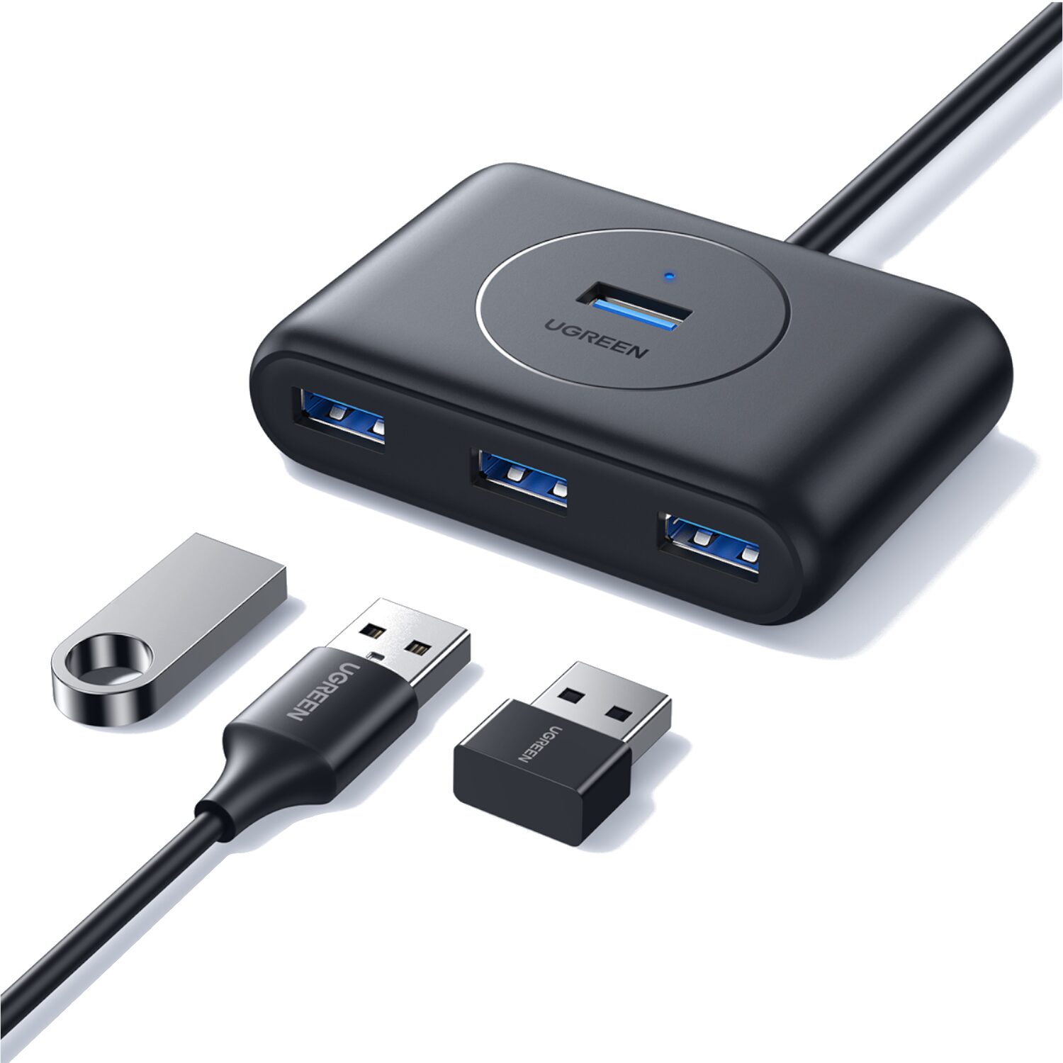 UGREEN 4-Port USB 3.0 Hub with Micro USB | 5Gbps Data Transfer - 1m