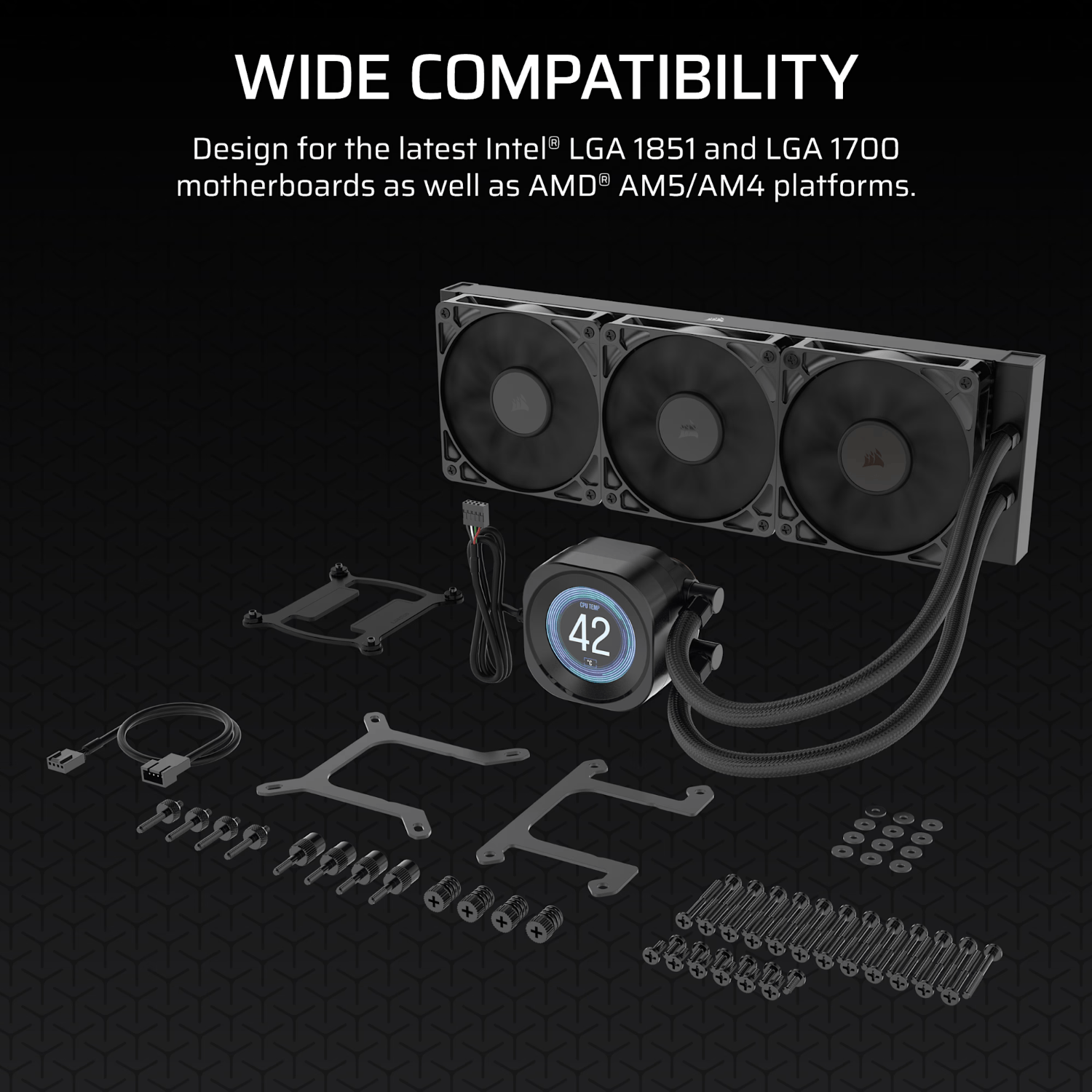Corsair NAUTILUS 360 RS LCD Liquid CPU Cooler - Black