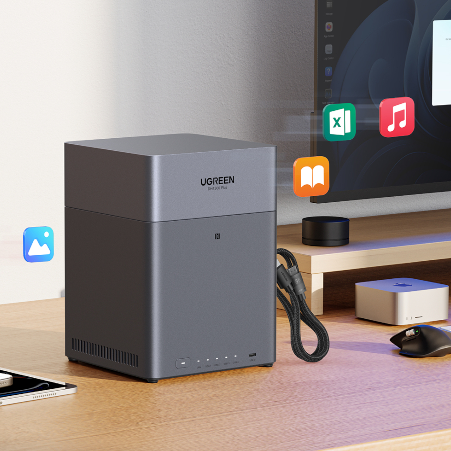 DH4300PLUS-85660_UGreen-DH4300-PLUS-4-Bay-NAS-Storage-Grey_wr_04a.jpg UGREEN DH4300 PLUS 4-Bay NAS Storage