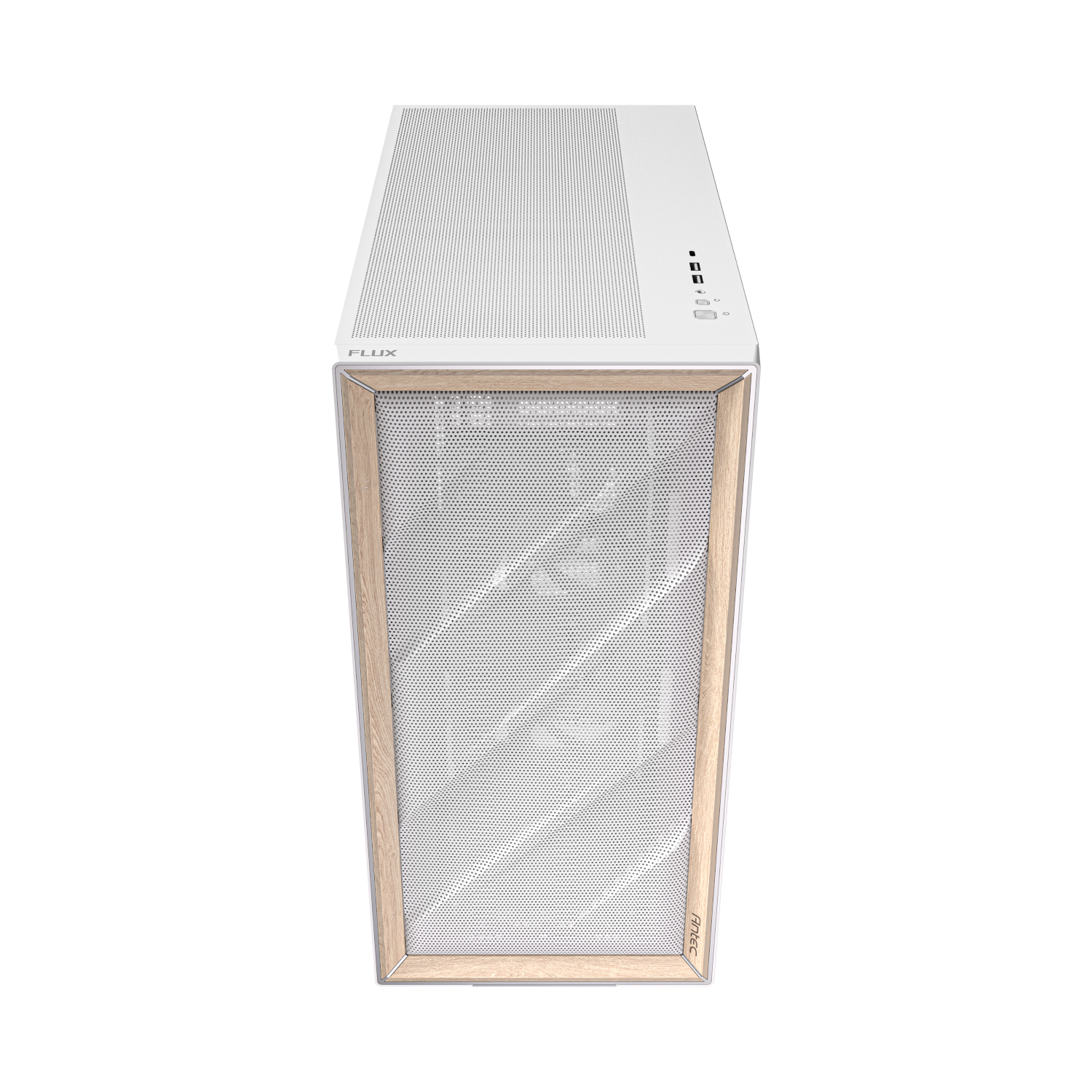 Antec FLUX Mid-Tower E-ATX Gaming Chassis Wood Front Panel - White