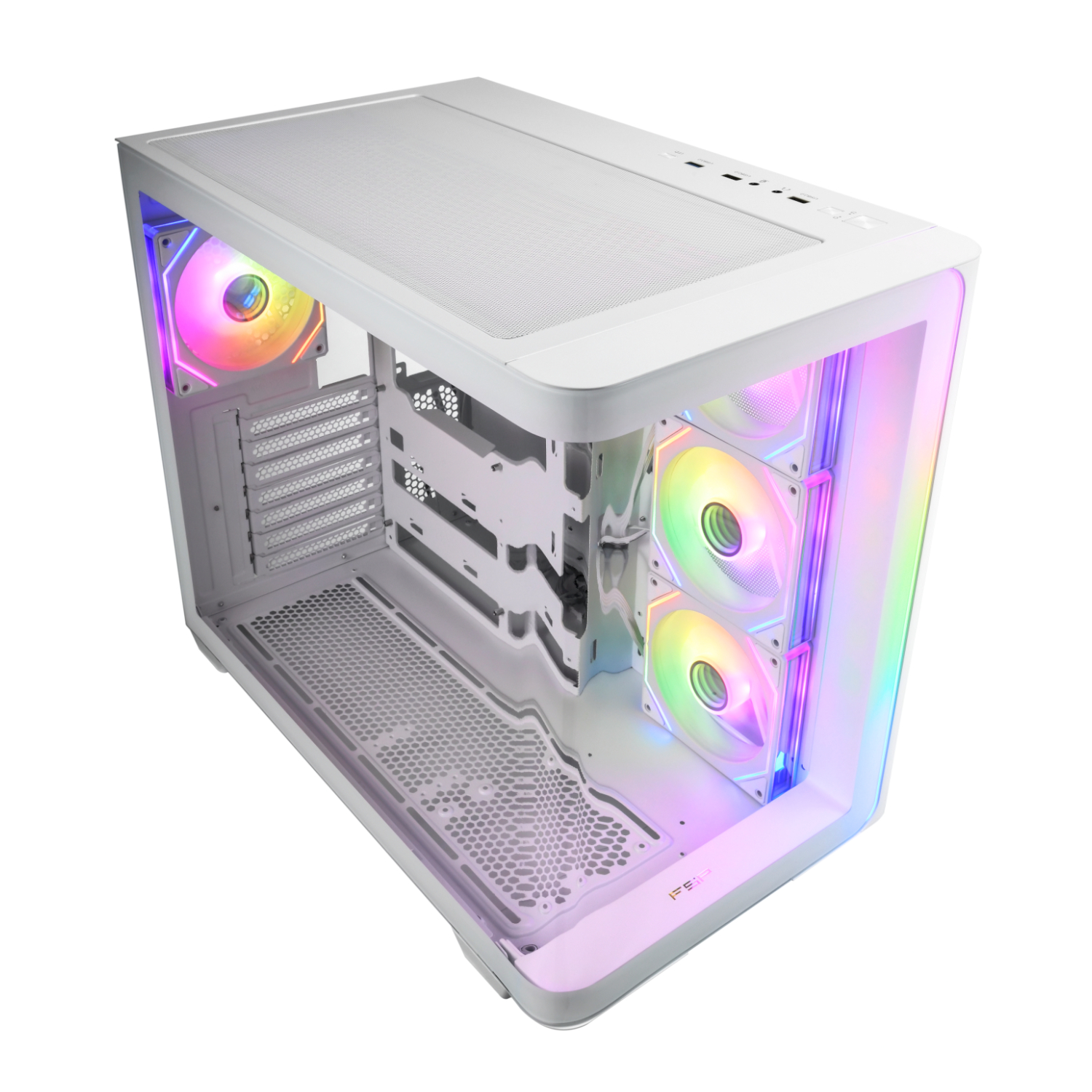 FSP M580 ARGB ATX Mid Tower Gaming Chassis - White