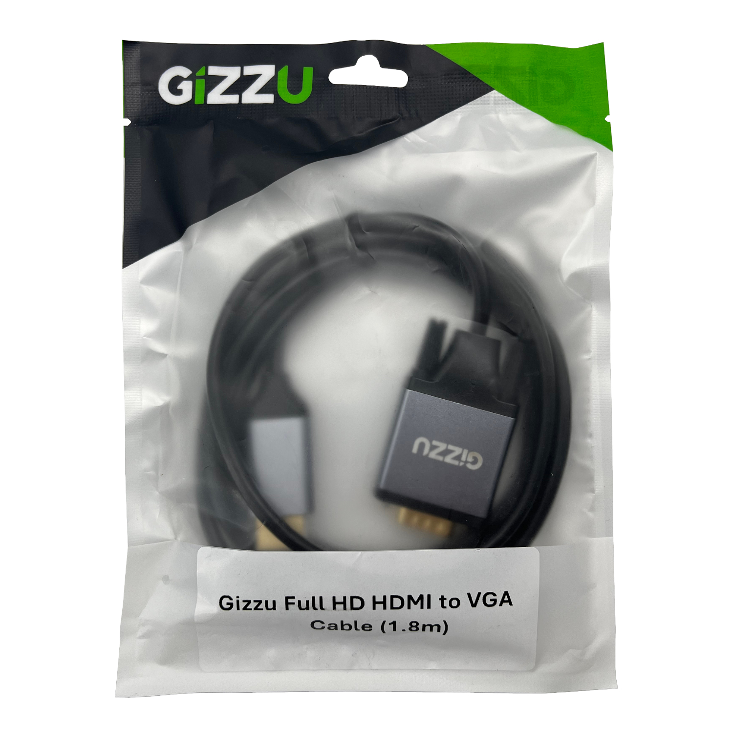 Gizzu Full HD HDMI to VGA Cable (1.8m) - Black