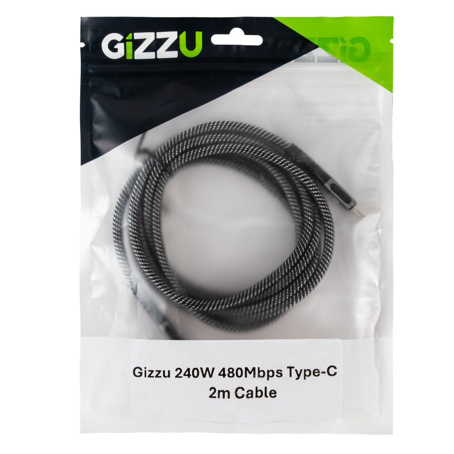 GIZZU 240W 480Mbps Type-C 2m Cable