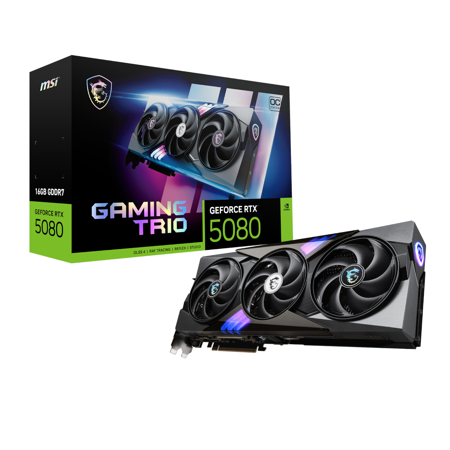 MSI_RTX5080GAMINGTRIOOC16GB_wr_01.jpg MSI GeForce RTX 5080 GAMING TRIO OC 16G Graphics Card
