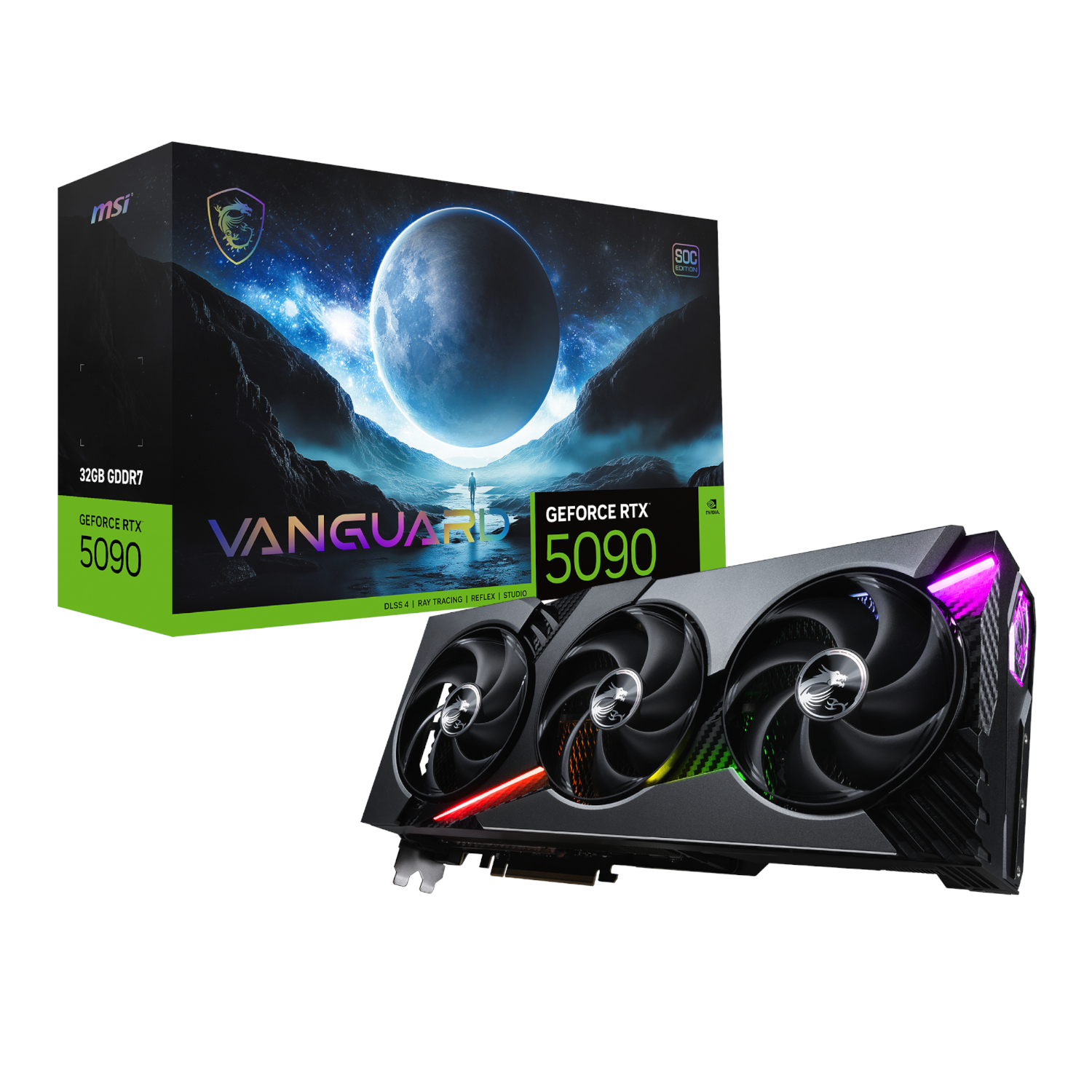 MSI_RTX5090VANGUARDSOC32GB_wr_01a.jpg MSI GeForce RTX 5090 VANGUARD SOC 32G Graphics Card