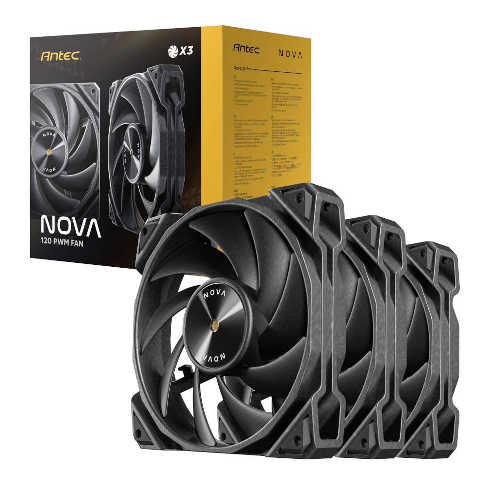 NOVA-120-3PK_wr_01.jpg Antec NOVA 120 PWM Fan 3 Pack with Speed Controller - Black