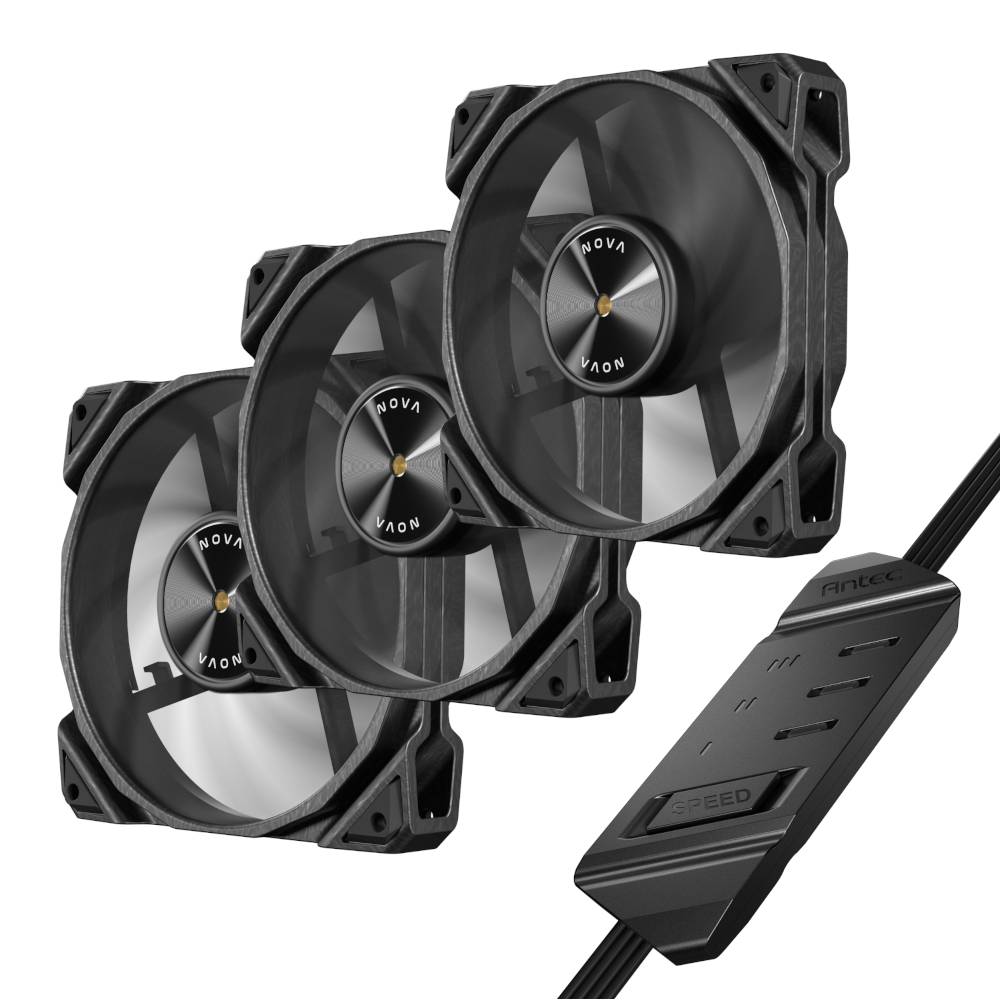 NOVA-120-3PK_wr_07.jpg Antec NOVA 120 PWM Fan 3 Pack with Speed Controller - Black