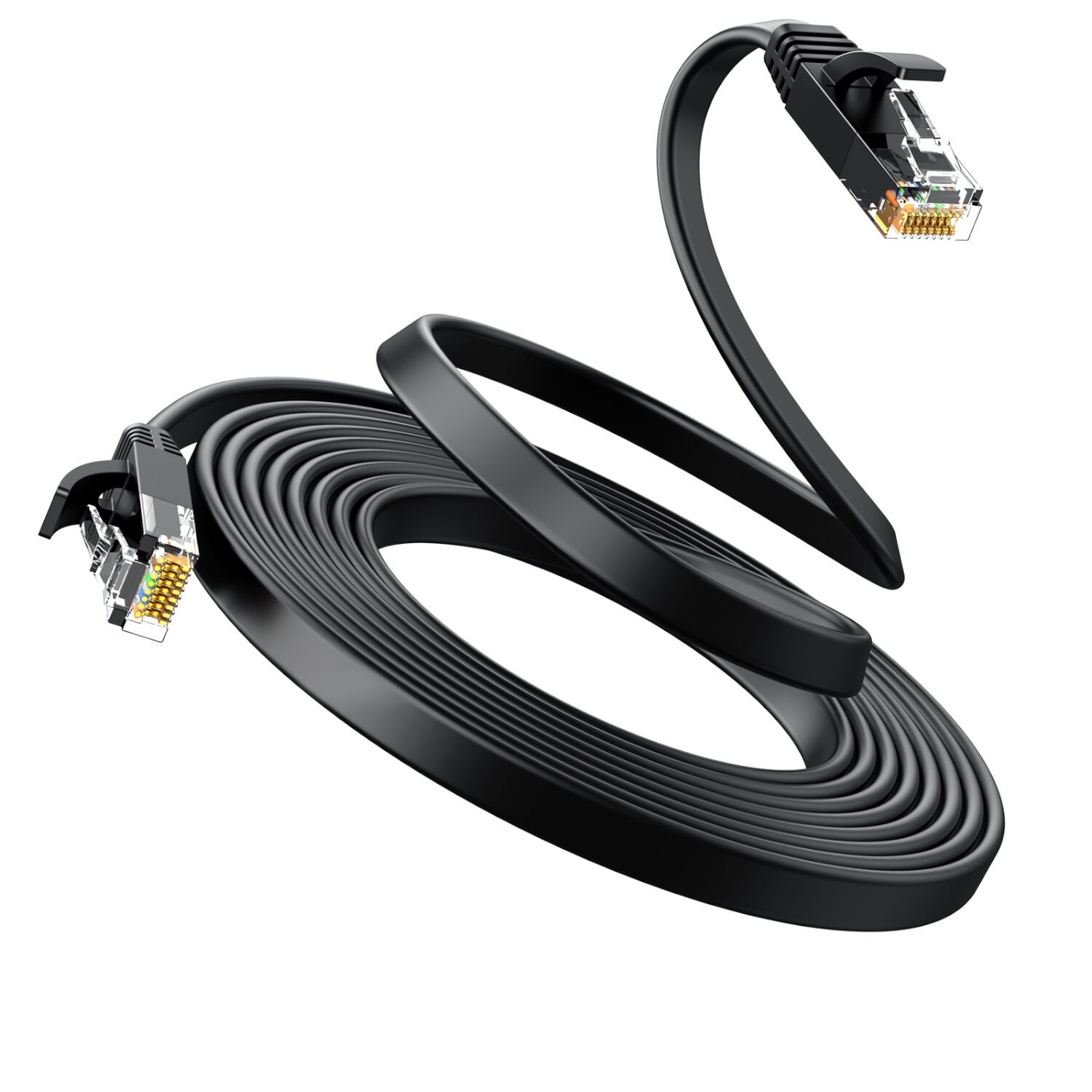 UGREEN NW102 Cat6 U/UTP Flat Ethernet Cable 30m - Black
