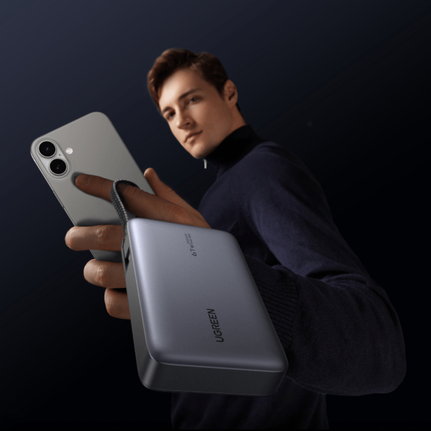 UGREEN 20000mAh 67W Nexode Power Bank with Built-in Cable