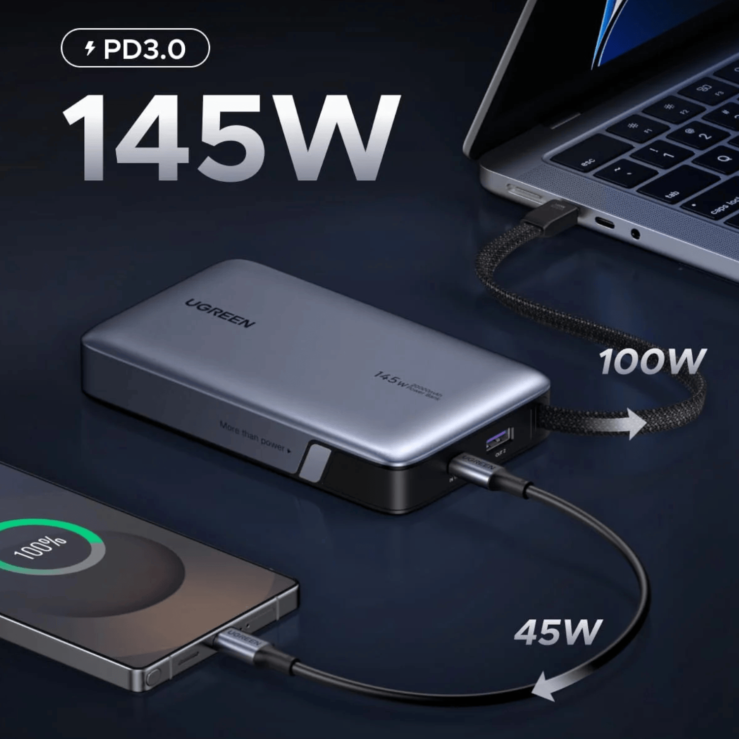 PB551-55992B_UGREEN_Nexode_145W_20000mAh_Power_Bank_w_wr_02.png UGREEN Nexode 145W 20000mAh Power Bank with built-in USB Type-C Cable