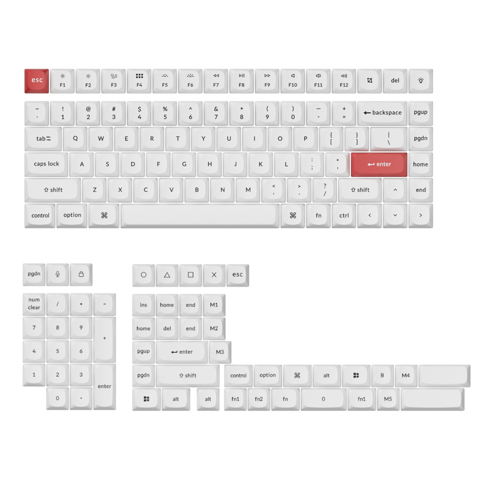 PBT-57_wr_01a.jpg Keychron Double Shot PBT OSA Full Keycap Set - Black/White