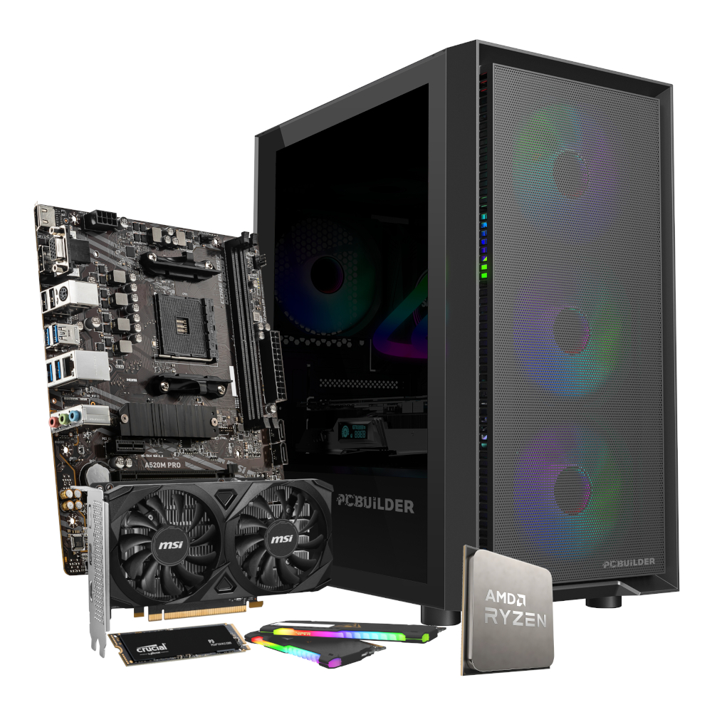 PCBuilder Ryzen 5 5500 SCOUT Windows 11 Gaming PC