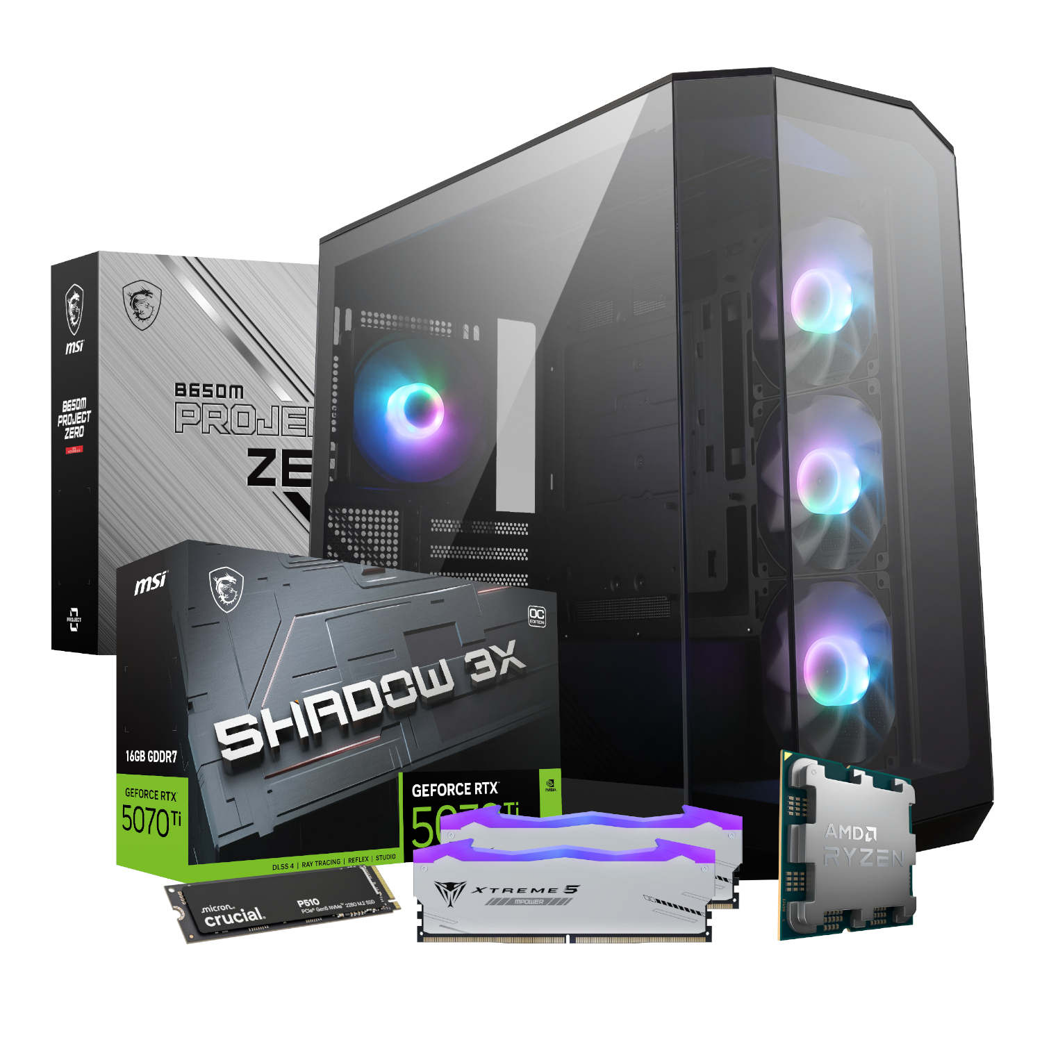PCBuilder Ryzen 7 9800X3D VALKYRIE Windows 11 Gaming PC