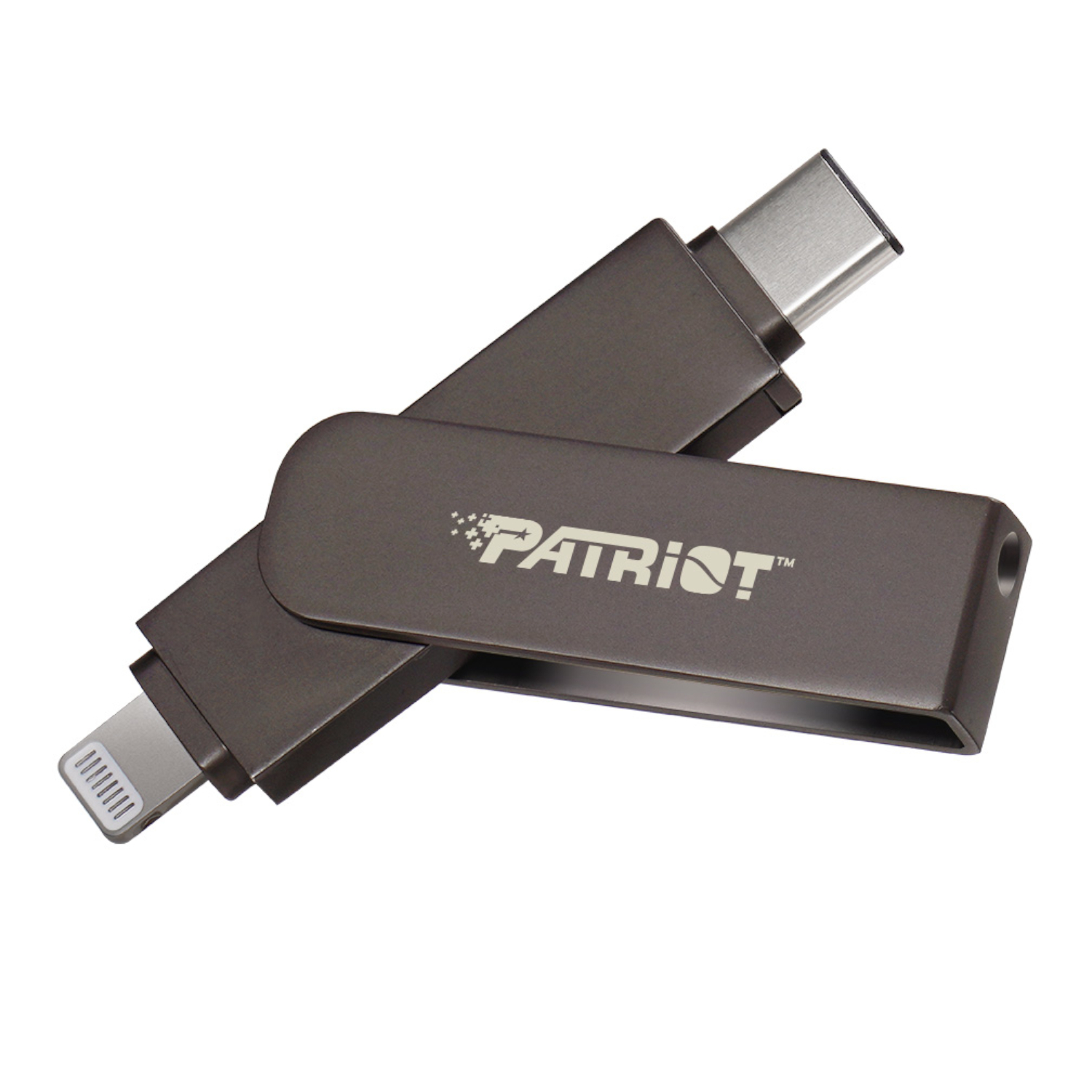 PI256GSKM30CL_Patriot-iLuxe-Stick-C-256GB-USB-3.2-GEN-1-Type-C-Lightning-Flash-Drive-Black_wr_01a.jpg Patriot iLuxe Stick C 256GB USB 3.2 GEN 1 Type C + Lightning Flash Drive - Black