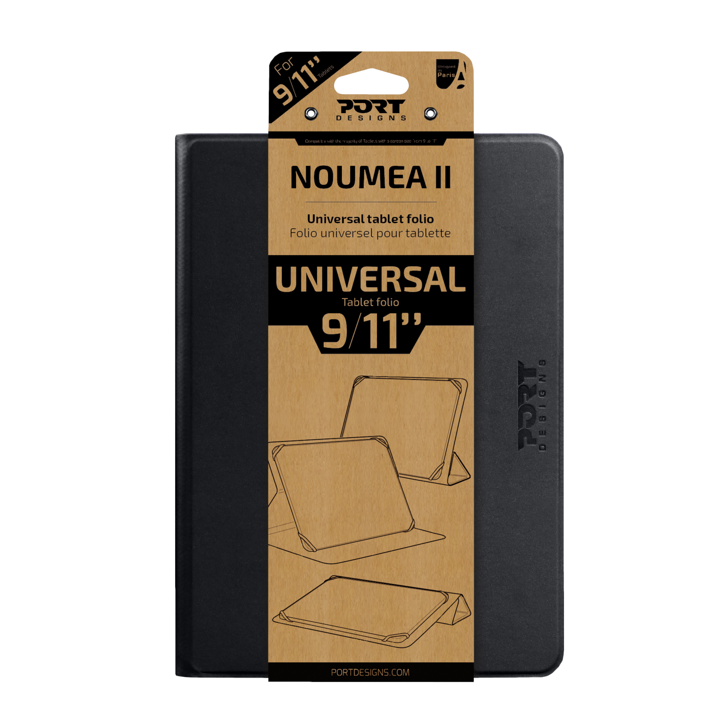 PORT_201319_wr_02a.jpg Port Designs Noumea II Universal 9/11" Tablet Folio – Black