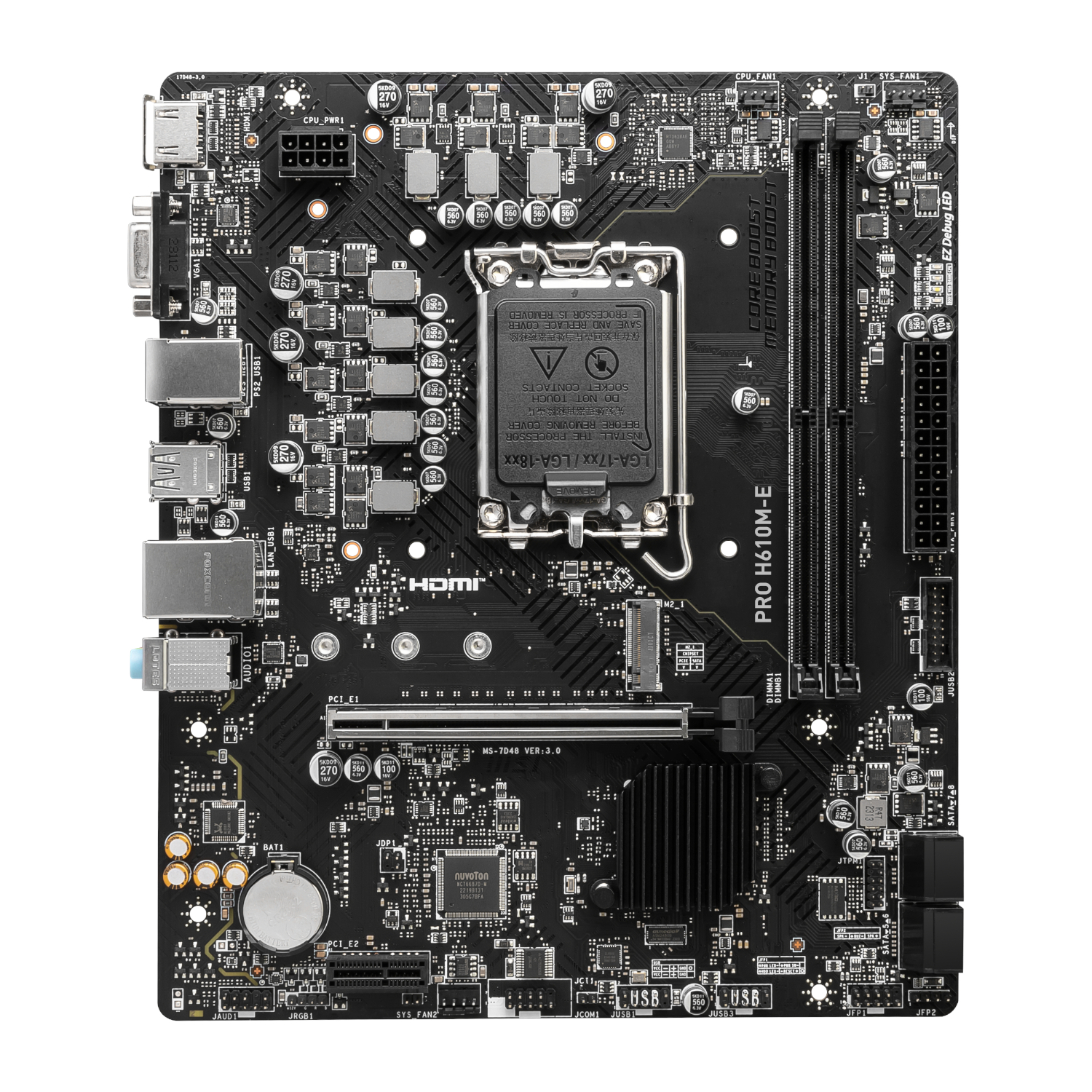 MSI PRO H610M-E Intel LGA1700 DDR5 M-ATX Motherboard