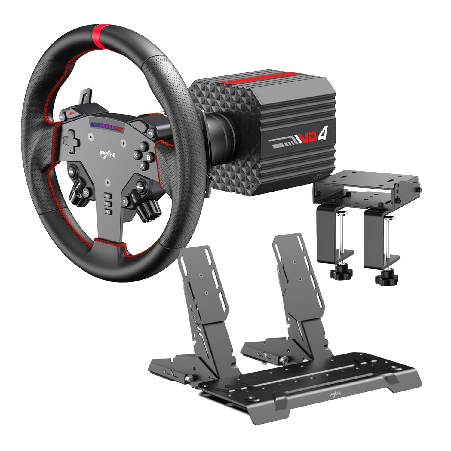 PXN-VD4BUNDLEABT_PXN-VD4-Direct-Drive-Sim-Racing-Wheel-–-PD-HM-Dual-Pedal-–-Z8-Clamp-Bundle-Black_wr_01a.jpg PXN VD4 Direct Drive Sim Racing Wheel – PD-HM Dual Pedal – Z8 Clamp Bundle