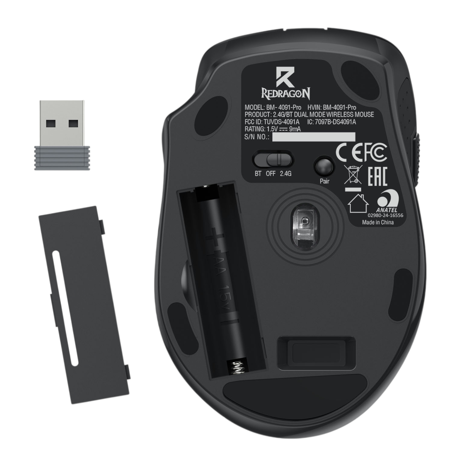Redragon BM-4091 PRO 4000 DPI Dual Mode Wireless Office Mouse