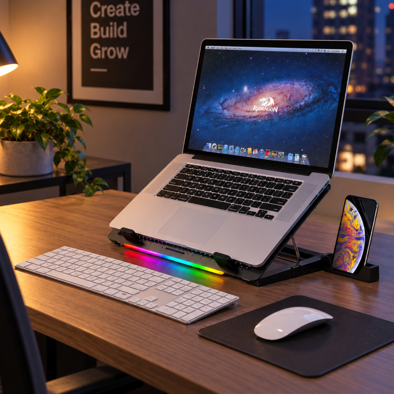 REDRAGON Dual USB 5 Fan RGB Gaming Notebook Stand
