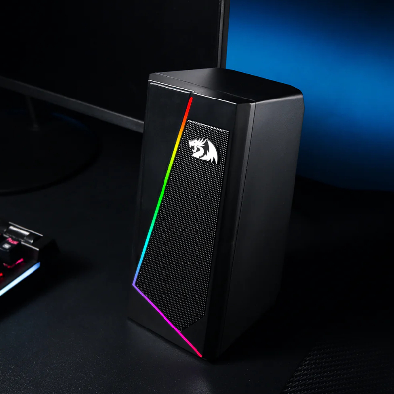 REDRAGON 2.0 Satellite Speaker ANVIL 2 x 3W RGB USB|Aux Gaming Speaker - Black