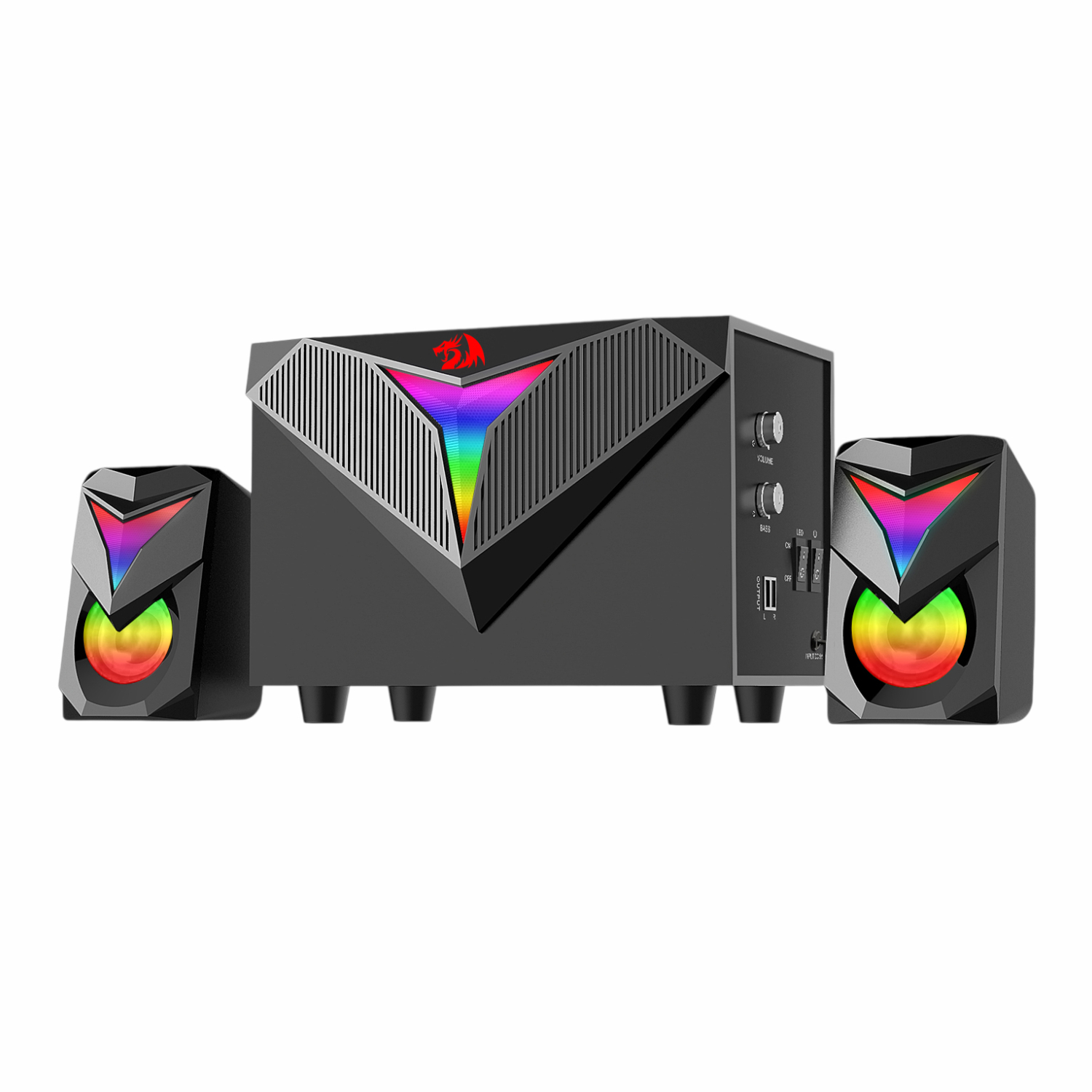 REDRAGON 2.1 Satellite Speaker TOCCATA RGB 11W Gaming Speaker - Black