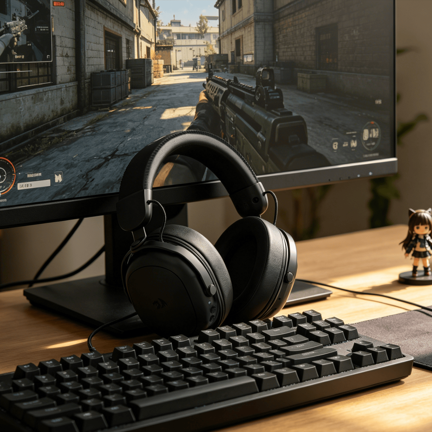 Redragon H893 CROSSFIRE Over-Ear Wireless Gaming Headset - Black