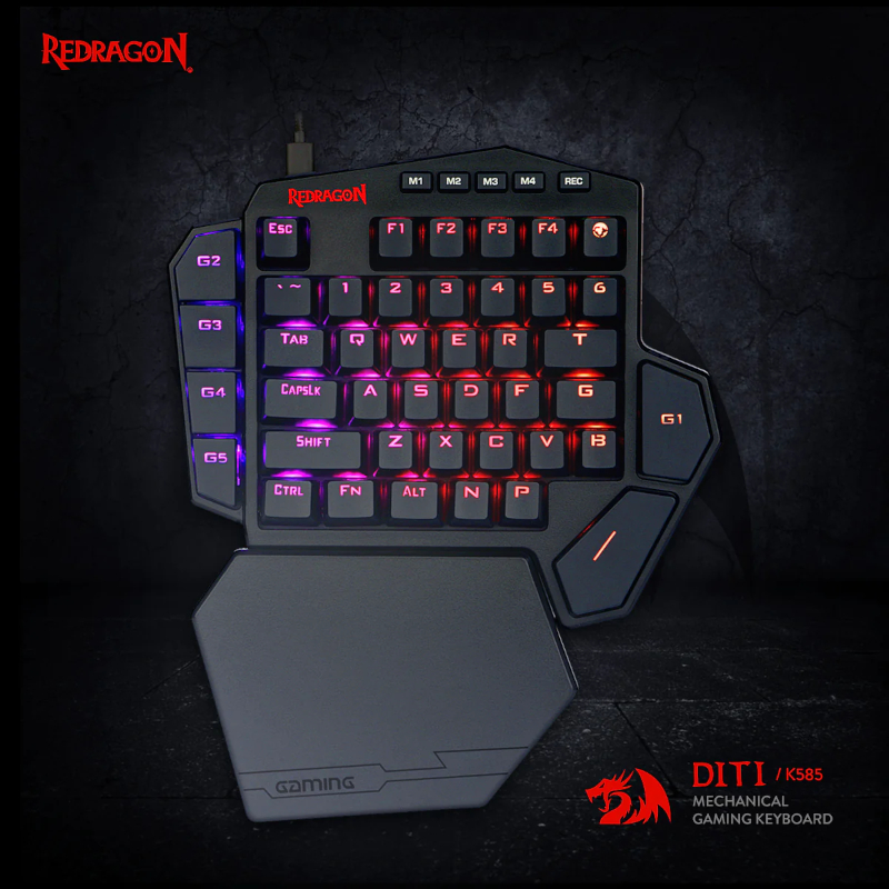 RD-K585RGB-PRO_wr_01.jpeg REDRAGON Diti Elite Pro One-Handed RGB Wireless Mechanical Gaming Keyboard - Black