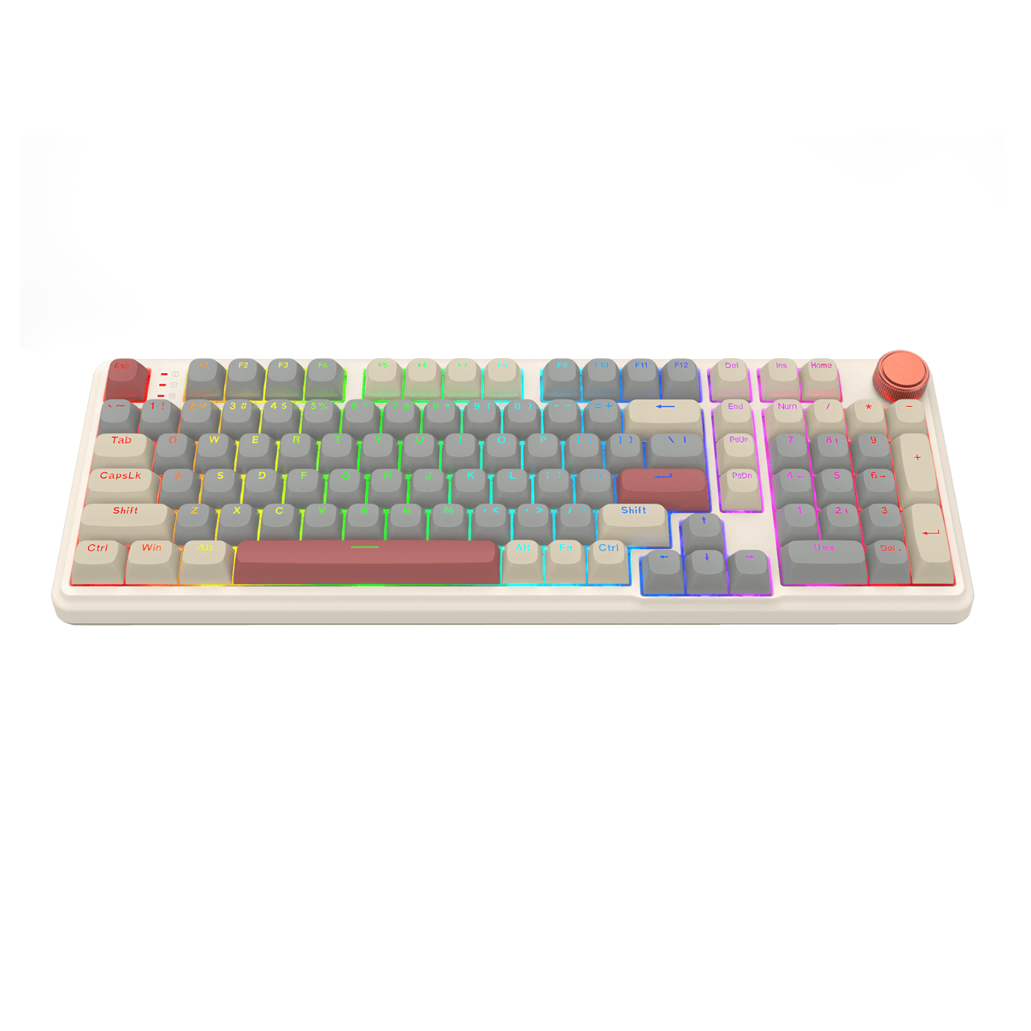 Redragon EISA 100 Retro RGB Wireless Mechanical Keyboard - Cream/Grey