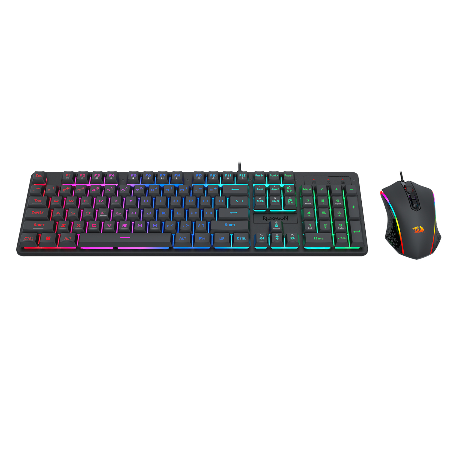 Redragon S107 RGB Gaming Essentials Wired Gaming Keyboard and Mouse Bundle