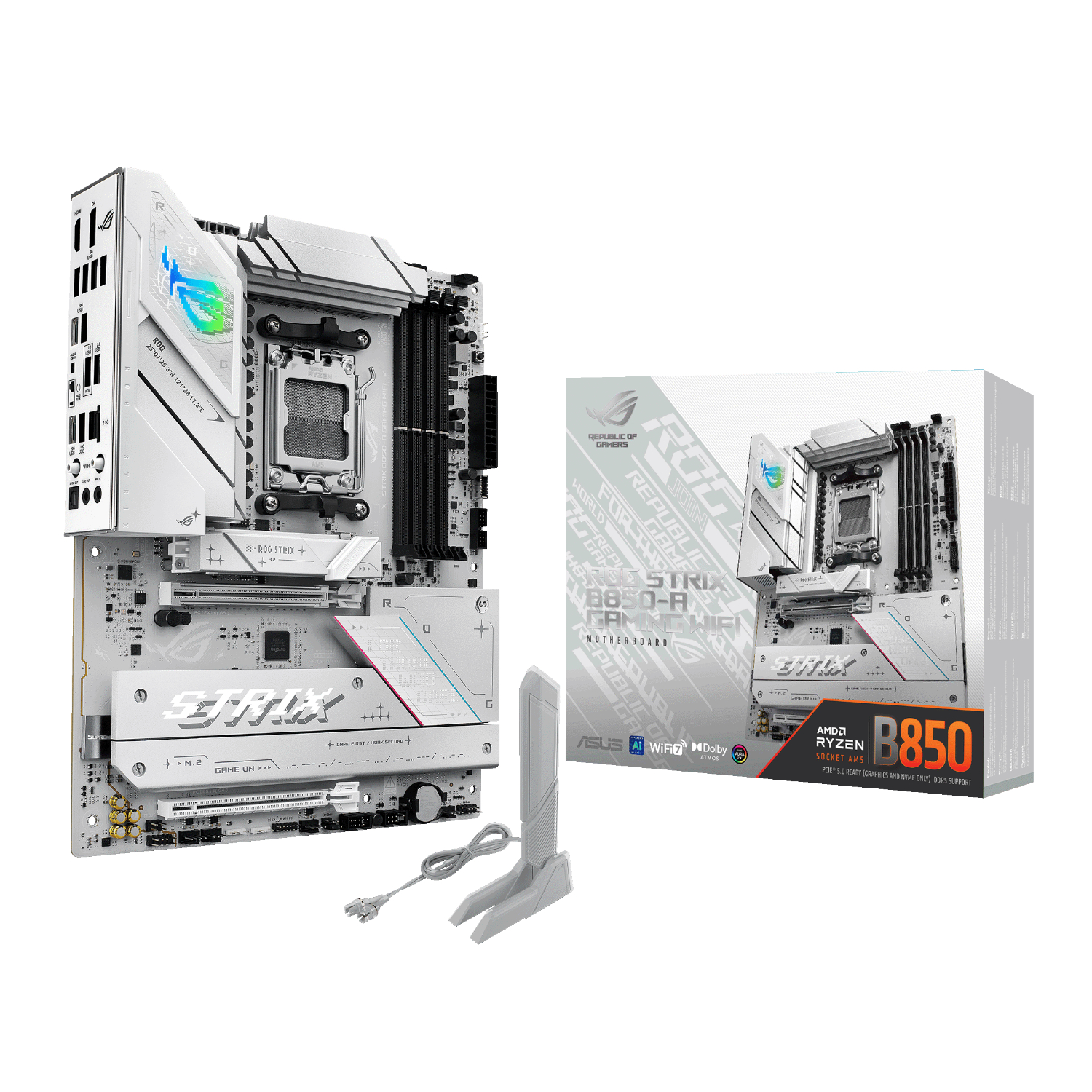 ROGSTRIXB850-AGAMINGWIFI_Asus-ROG-Strix-B850-A-Gaming-Wi-Fi-AM5-ATX-Motherboard-White_wr_01.jpg ASUS ROG STRIX B850-A Gaming AM5 ATX Gaming Motherboard